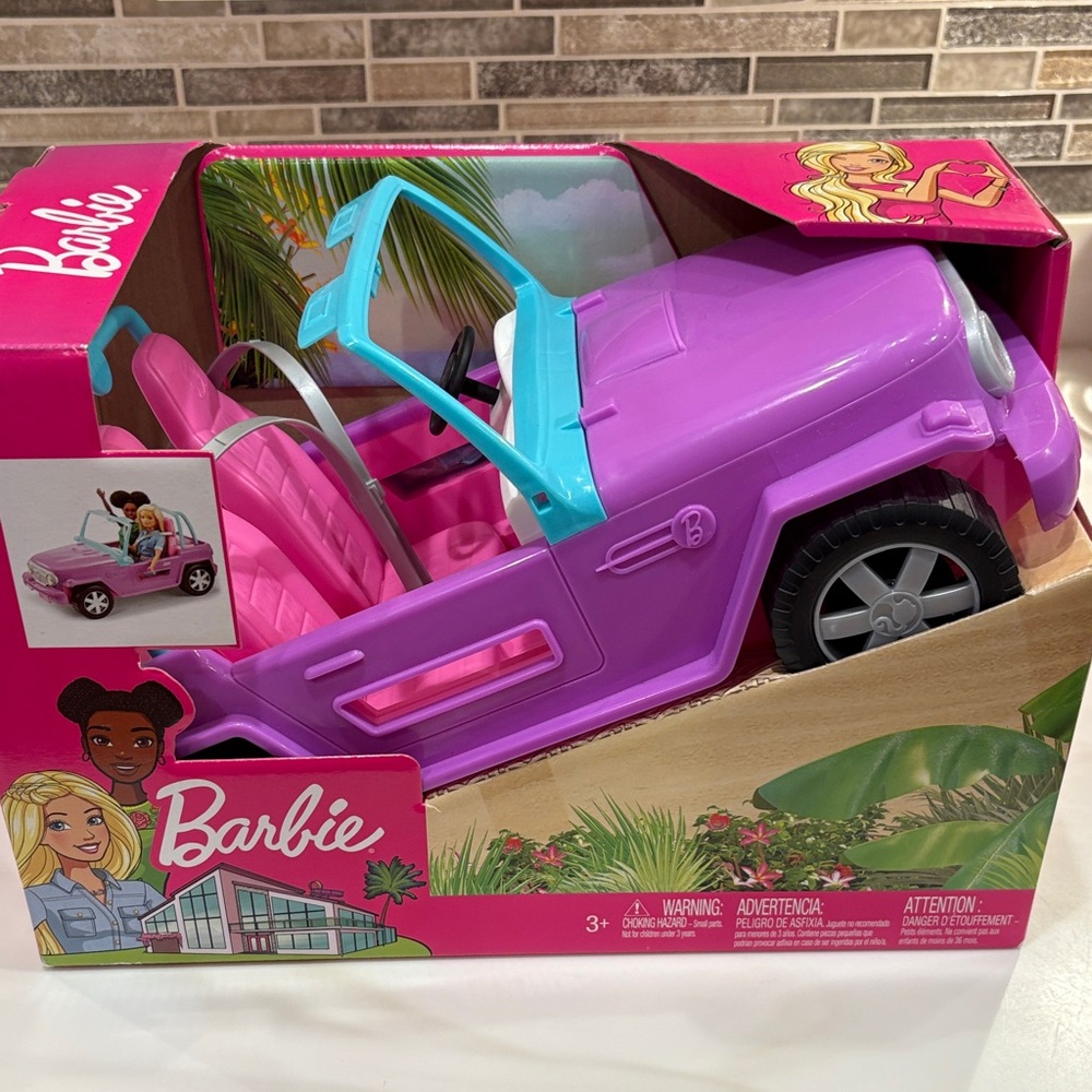 Barbie Pink Convertible Jeep with Accents